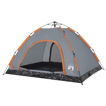 Cort de camping, 4 persoane, gri/portocaliu, setare rapidă - Img 4