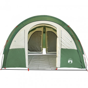 Cort de camping 4 persoane, verde, 483x340x193 cm, tafta 185T - Img 6