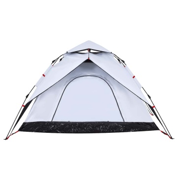 Cort de camping 5 persoane, alb opac, setare rapidă, țesătură - Img 6