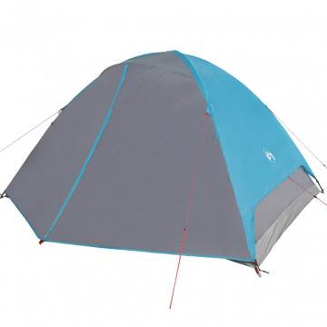 Cort de camping 6 persoane albastru, 348x340x190 cm, tafta 190T - Img 8