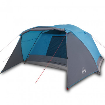 Cort de camping 6 persoane albastru, 412x370x190 cm, tafta 190T - Img 2