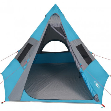Cort de camping 7 persoane, albastru, 350x350x280cm, tafta 185T - Img 8