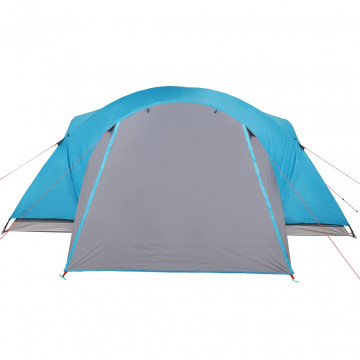 Cort de camping 8 persoane albastru, 360x430x195 cm, tafta 190T - Img 6