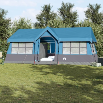 Cort de camping cu plasă albastră pentru 12 persoane, impermeabil - Img 1