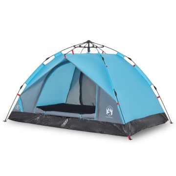 Cort de camping cupolă 3 persoane, setare rapidă, albastru - Img 2