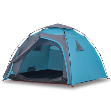 Cort de camping cupolă 4 persoane, setare rapidă, albastru - Img 2