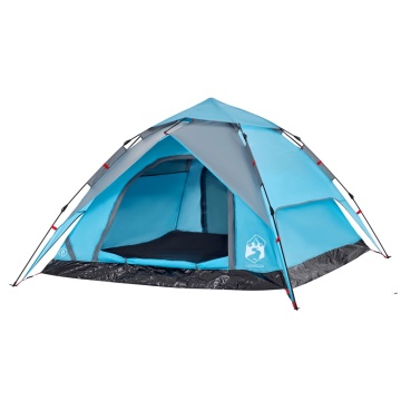Cort de camping cupolă 4 persoane, setare rapidă, albastru - Img 4