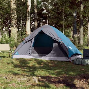 Cort de camping cupolă pentru 2 persoane, albastru, impermeabil - Img 3