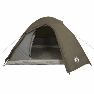 Cort de camping cupolă pentru 3 persoane, maro, impermeabil - Img 5