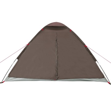 Cort de camping cupolă pentru 4 persoane, maro, impermeabil - Img 6