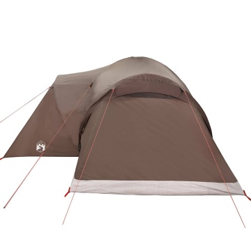 Cort de camping cupolă pentru 6 persoane, maro, impermeabil - Img 7