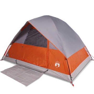 Cort de camping pentru 2 persoane, gri/portocaliu, impermeabil - Img 2