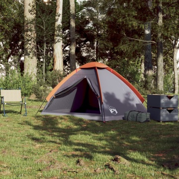 Cort de camping pentru 2 persoane, gri/portocaliu, impermeabil - Img 3