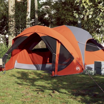 Cort de camping pentru 6 persoane, gri/portocaliu, impermeabil - Img 1