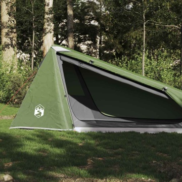 Cort de camping tunel pentru 1 persoană, verde, impermeabil - Img 1