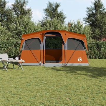 Cort de Familie cu Geamuri, Cupolă Gri & Portocalie, Impermeabil pentru 10 Persoane - Img 4