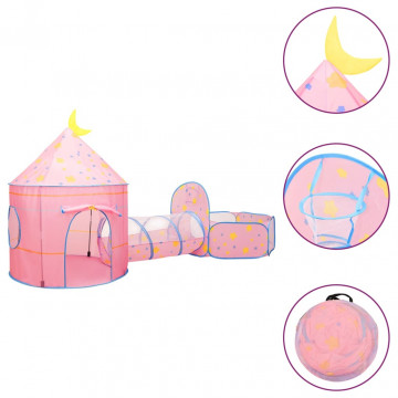 Cort de joacă pentru copii, roz, 301x120x128 cm - Img 2