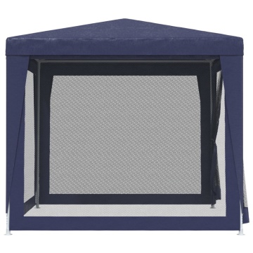 Cort de petrecere, 4 pereți de plasă, albastru, 2,5x2,5 m, HDPE - Img 4
