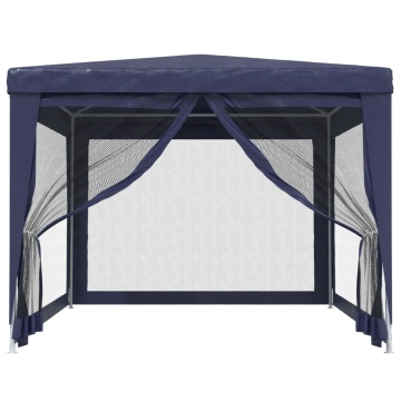 Cort de petrecere cu 4 pereți din plasă, albastru, 3x4 m, HDPE - Img 3