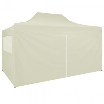 Cort de petrecere pliabil cu 4 pereți, crem, 3 x 4 m, oțel - Img 3
