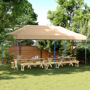 Cort de petrecere pliabil Pop-Up, 580x292x315 cm, bej - Img 1