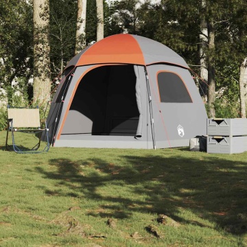 Cort familie Igloo pentru 6 persoane gri/portocaliu impermeabil - Img 1