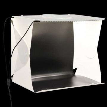 Cort foto cu LED-uri pliabil, alb, 40 x 34 x 37 cm, plastic - Img 1