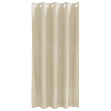 Cortine opace cu ochete 2 pcs Crem Catifea - Img 3