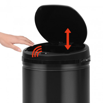 Coș de gunoi automat cu senzor, 30 L, negru, oțel carbon - Img 8
