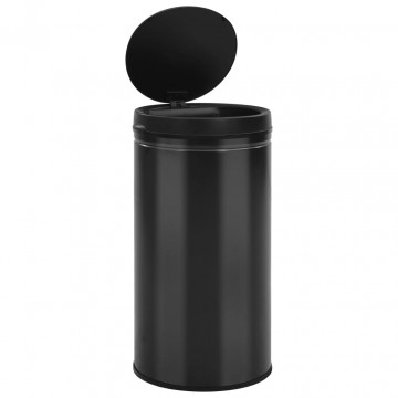 Coș de gunoi automat cu senzor, 60 L, negru, oțel carbon - Img 2