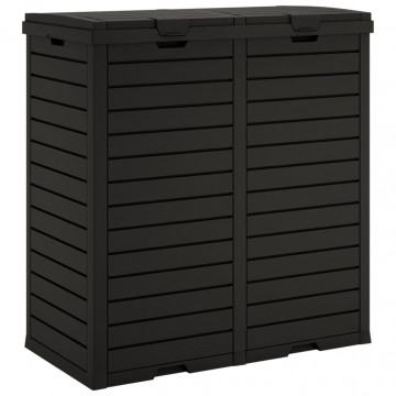 Coș de gunoi de exterior, negru, 78x41x86 cm, polipropilenă - Img 4