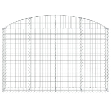 Coș gabion arcuit 200x30x120/140 cm fier galvanizat - Img 3