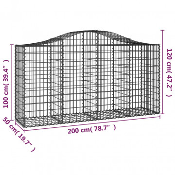 Coș gabion arcuit 200x50x100/120 cm fier galvanizat - Img 5
