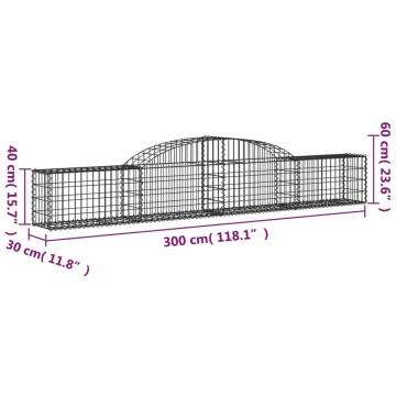 Coș gabion arcuit 300x30x40/60 cm, fier galvanizat - Img 5