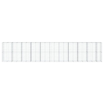 Coș gabion cu capac, 1050x100x200 cm, fier galvanizat - Img 3