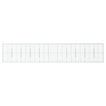 Coș gabion cu capac, 1100x50x200 cm, fier galvanizat - Img 3