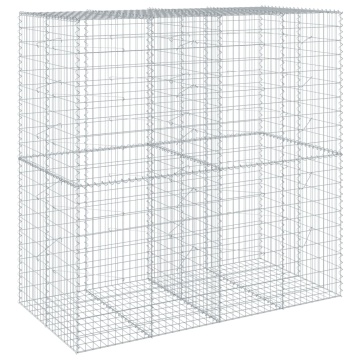 Coș gabion cu capac, 200x100x200 cm, fier galvanizat - Img 2