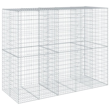 Coș gabion cu capac, 250x100x200 cm, fier galvanizat - Img 2