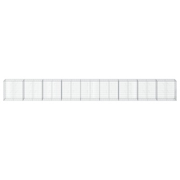 Coș gabion cu capac, 900x50x100 cm, fier galvanizat - Img 3