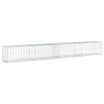 Coș gabion cu capac, argintiu, 400x50x50 cm, fier galvanizat - Img 2