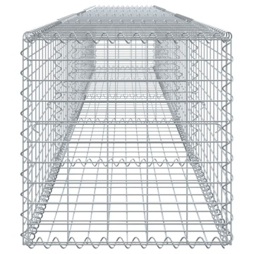 Coș gabion cu capac, argintiu, 500x50x50 cm, fier galvanizat - Img 4