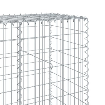 Coș gabion cu capac, argintiu, 800x50x200 cm, fier galvanizat - Img 5