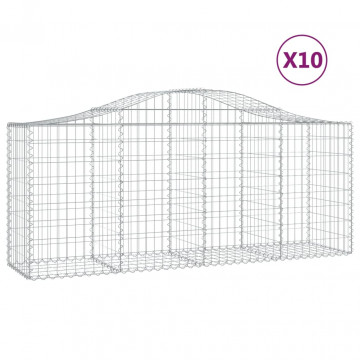 Coșuri gabion arcuite 10 buc, 200x50x80/100 cm, fier galvanizat - Img 2