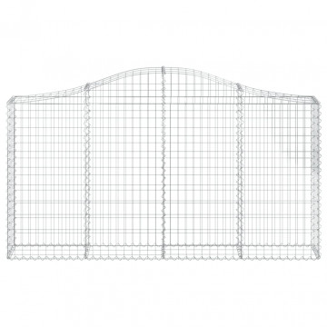 Coșuri gabion arcuite 2 buc, 200x30x100/120 cm fier galvanizat - Img 4