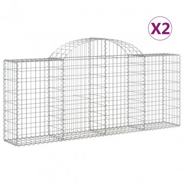 Coșuri gabion arcuite 2 buc, 200x30x80/100cm, fier galvanizat - Img 2