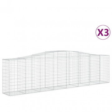 Coșuri gabion arcuite 3 buc, 400x50x100/120 cm fier galvanizat - Img 2