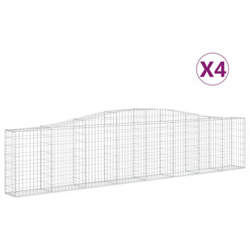 Coșuri gabion arcuite 4 buc, 400x30x80/100 cm, fier galvanizat - Img 2