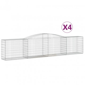 Coșuri gabion arcuite 4 buc, 400x50x80/100 cm, fier galvanizat - Img 2