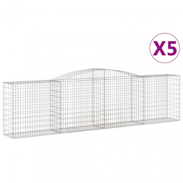 Coșuri gabion arcuite 5 buc, 400x50x100/120 cm fier galvanizat - Img 2