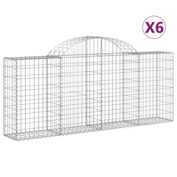 Coșuri gabion arcuite 6 buc, 200x30x80/100cm, fier galvanizat - Img 2